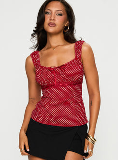 Garconne Top Red Polka