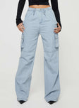 Princess Polly High Rise  Paige Mid Rise Cargo Jean Light Wash