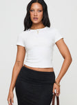 product Princess Polly Short Sleeves Crew Neck  Baseline Scoop Rib Tee White