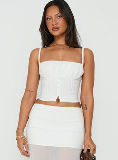 Piya Ruched Bust Cami Top White