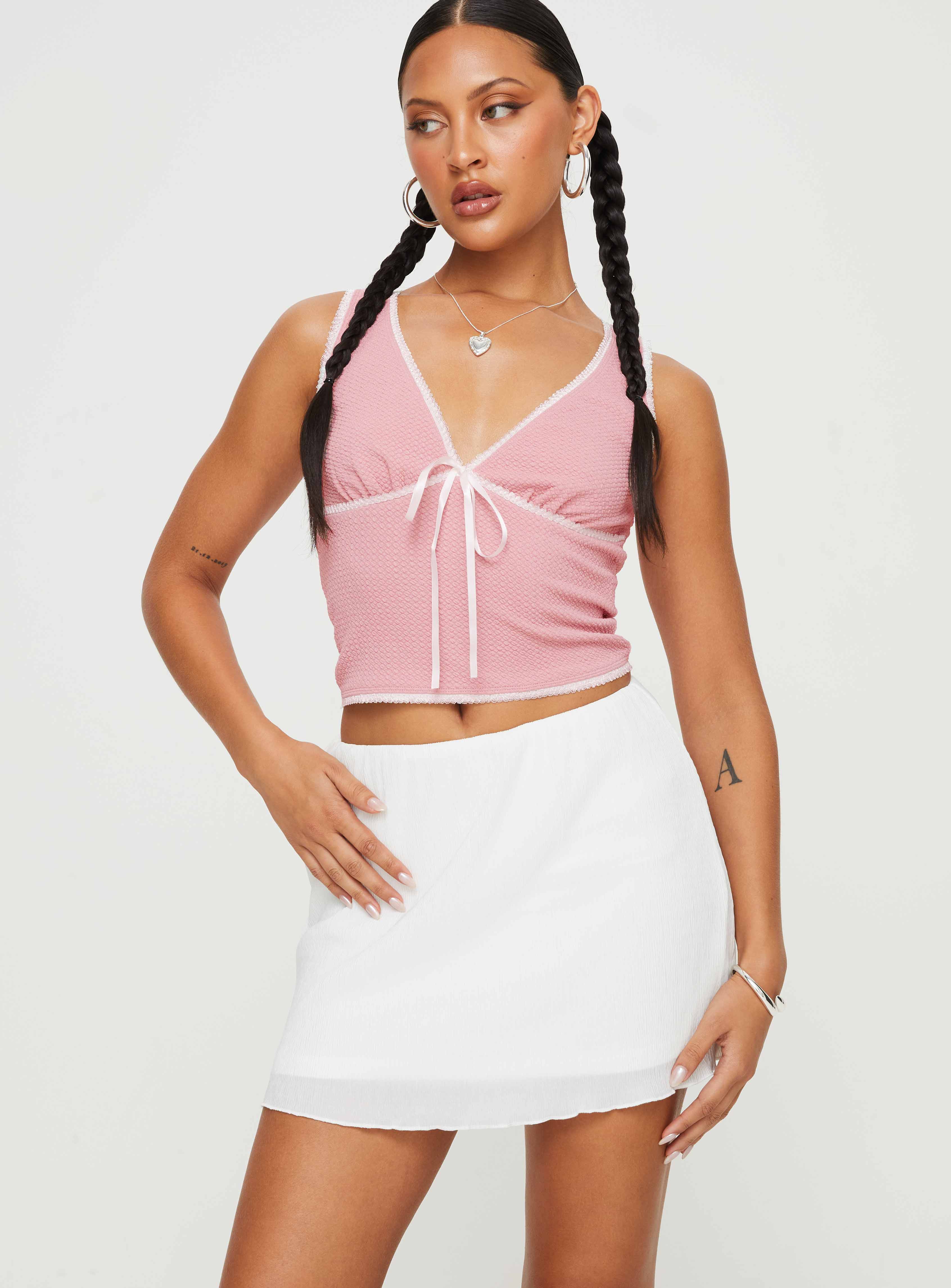 Kennedie mini skirt white