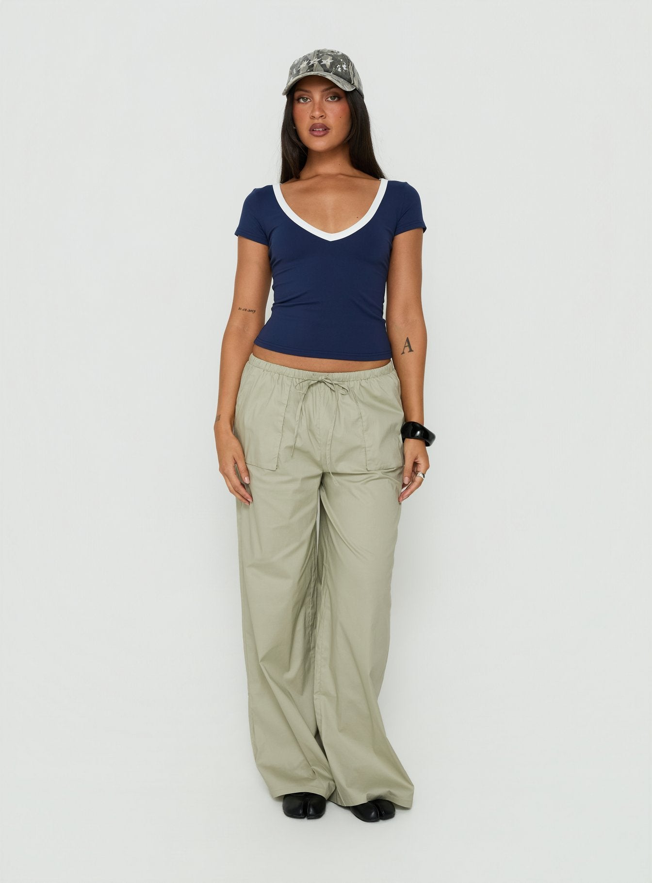 Toren Drawstring Straight Leg Pants Stone