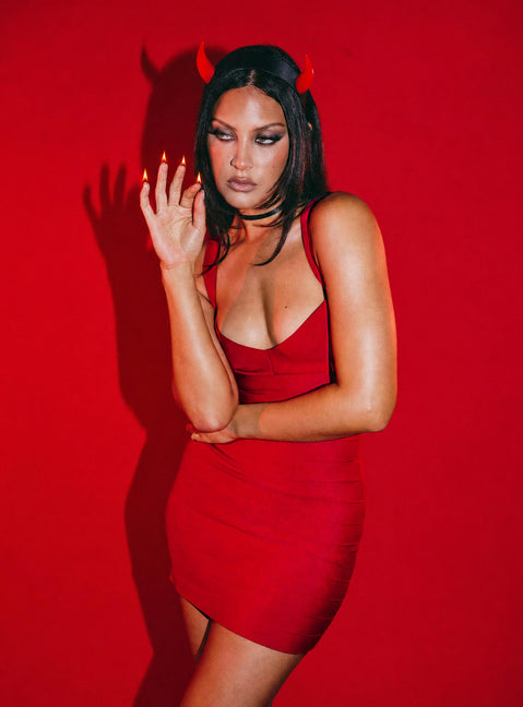 Justina Bandage Mini Dress Red