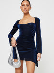 product Princess Polly Sweetheart Neckline  Donelli Long Sleeve Mini Dress Navy Lower Impact