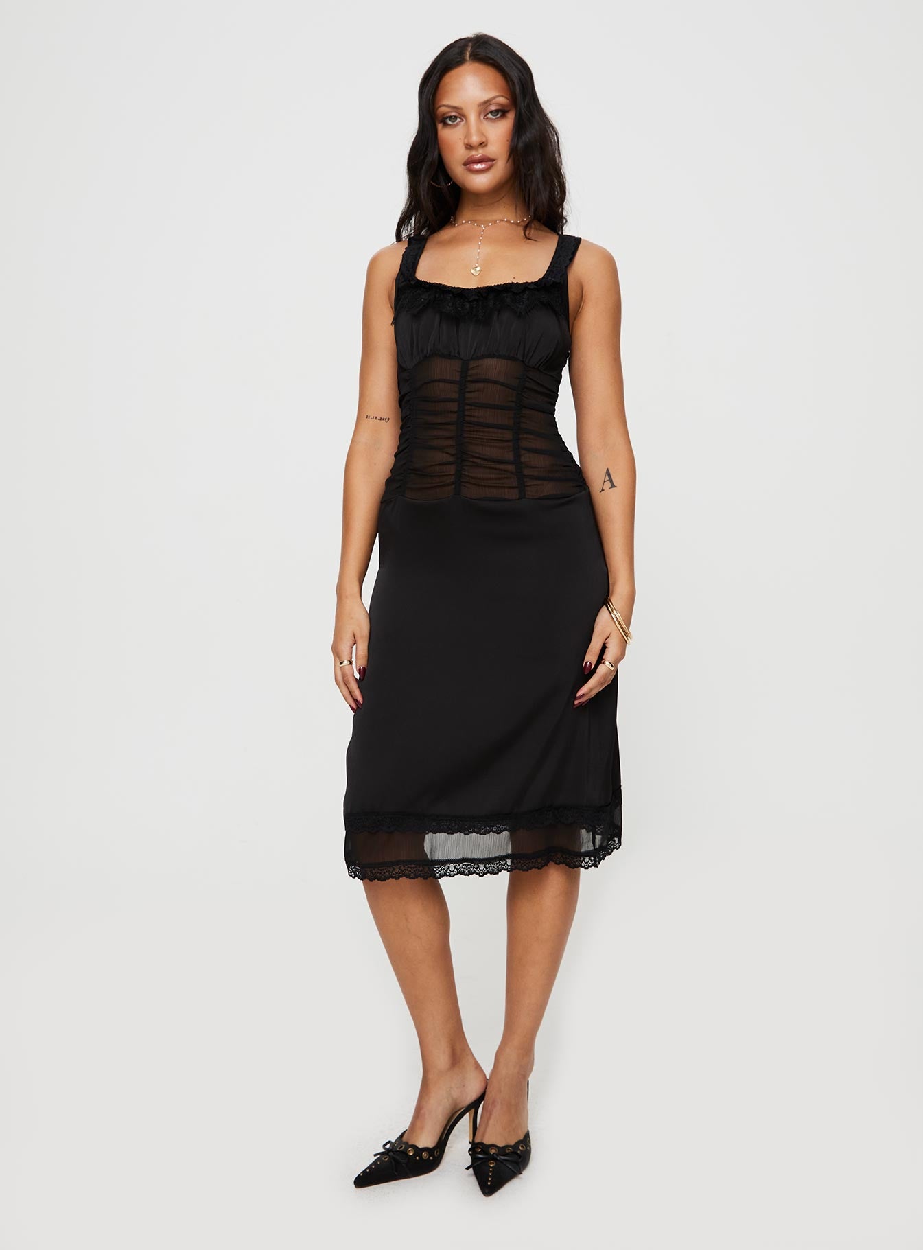 Kendall midi dress black