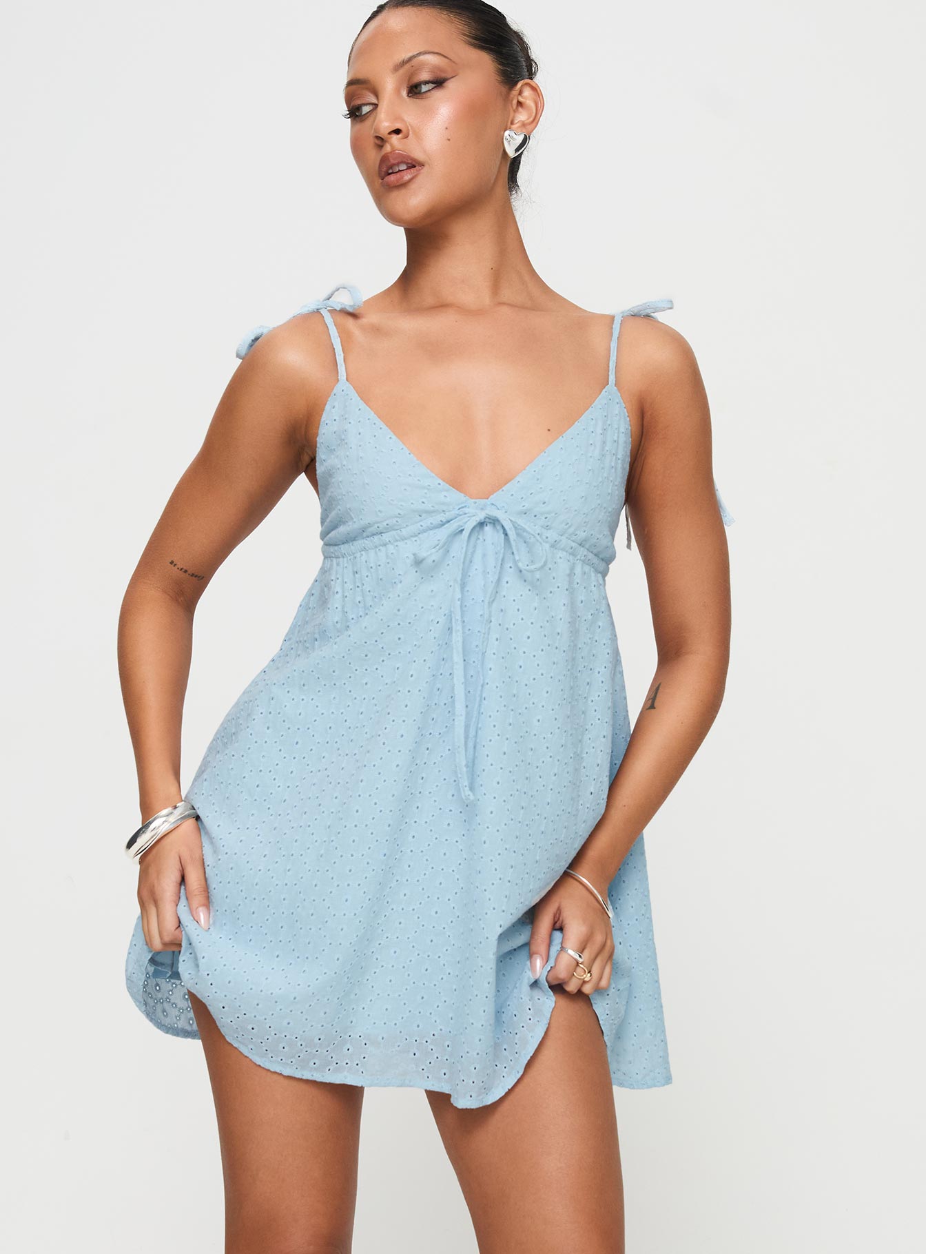 Pavlos Mini Dress Light Blue | Princess Polly Pavlos Mini Dress Light Blue | Princess Polly