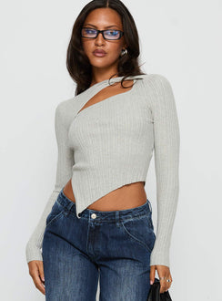 Ellara Long Sleeve Top Grey