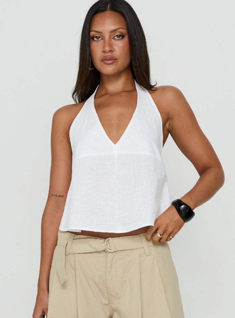 Faira Halter Top White | Princess Polly