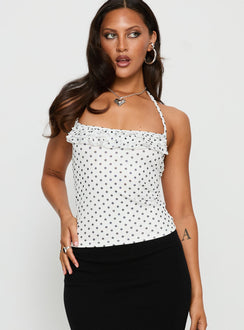 Days Of Summer Ruffle Top White Polka