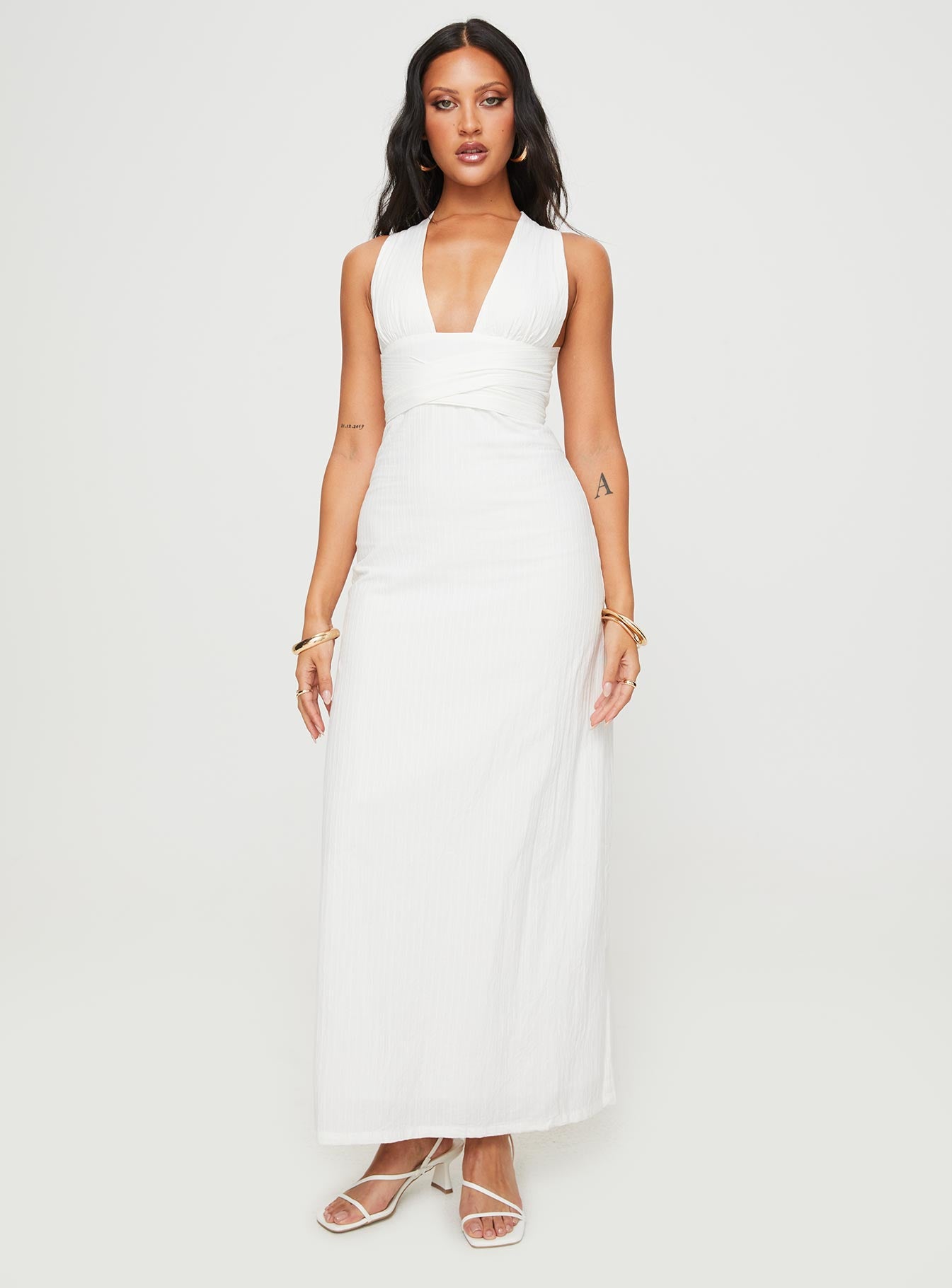 Alsace maxi dress white