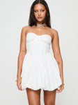 Princess Polly Sweetheart Neckline  Zafira Frill Strapless Mini Dress White