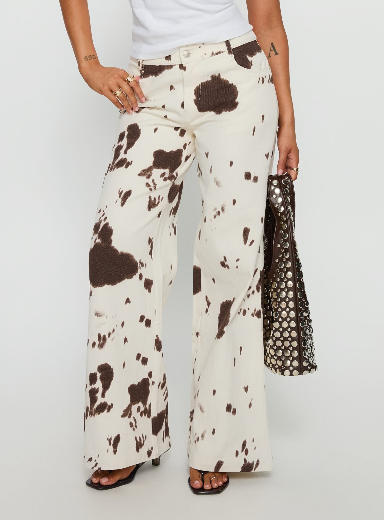 Big Dreamer Low Rise Jeans Cow Print