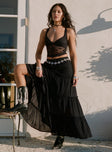 Miriah Maxi Skirt Black Princess Polly  Midi Skirts 