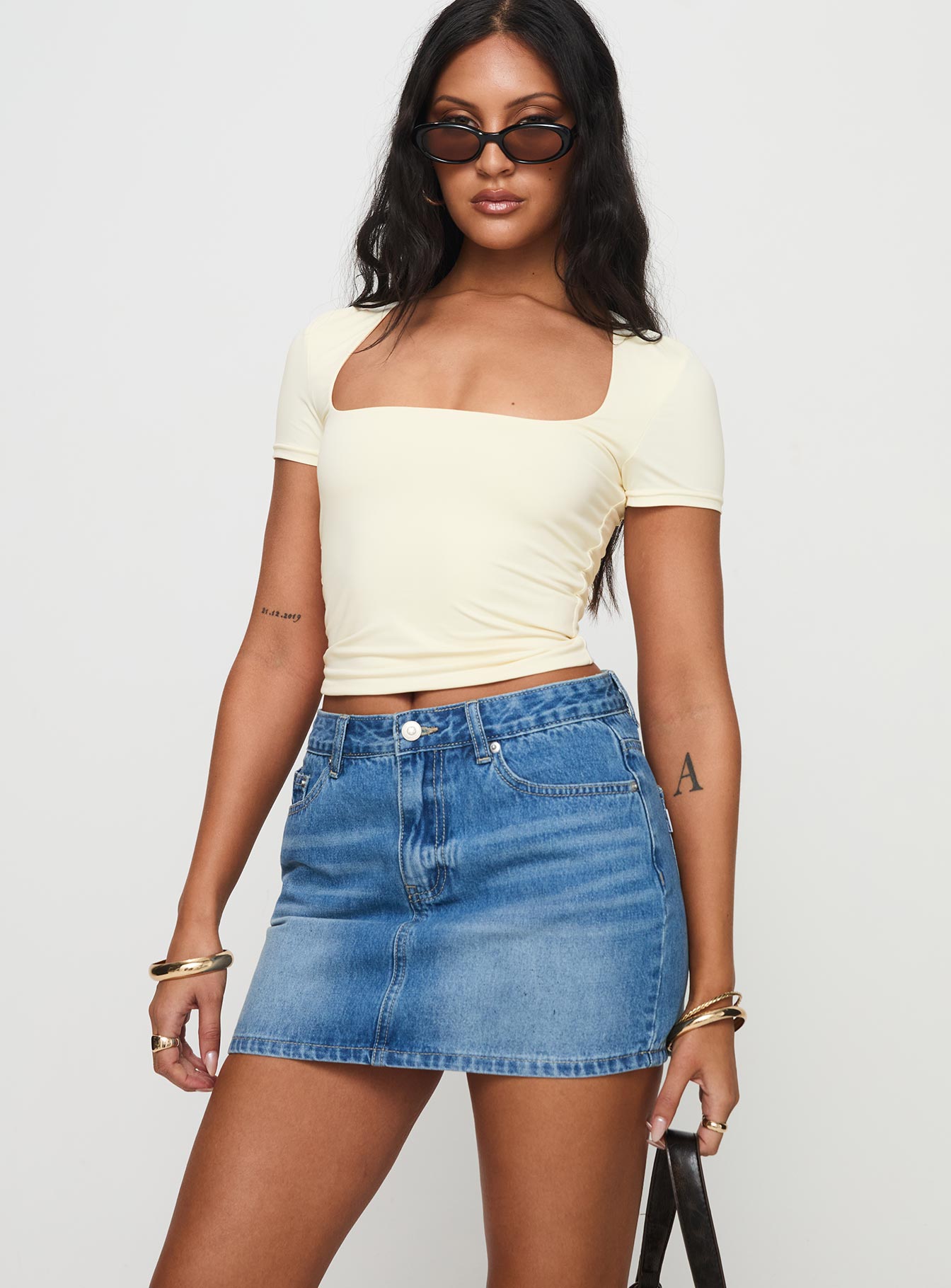 Paulette Denim Mini Skirt | LIGHT WASH | Womens
