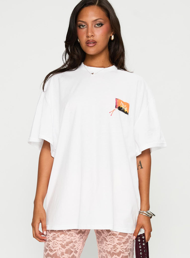 Matchbox Collection Graphic Top White / Multi | Princess Polly