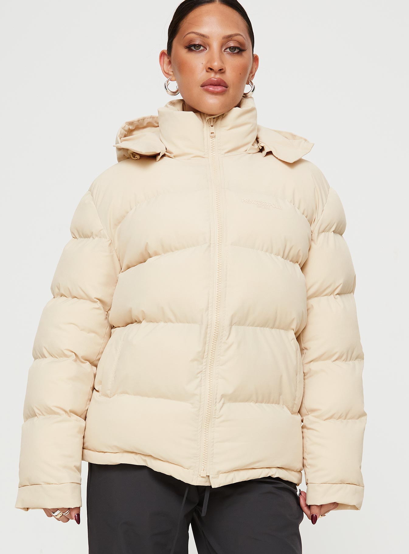 Dream puff technical puffer jacket beige