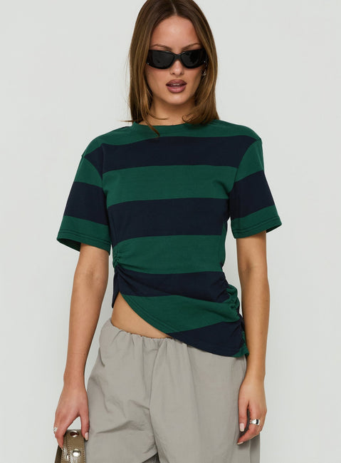 In Transit Tee Green Stripe
