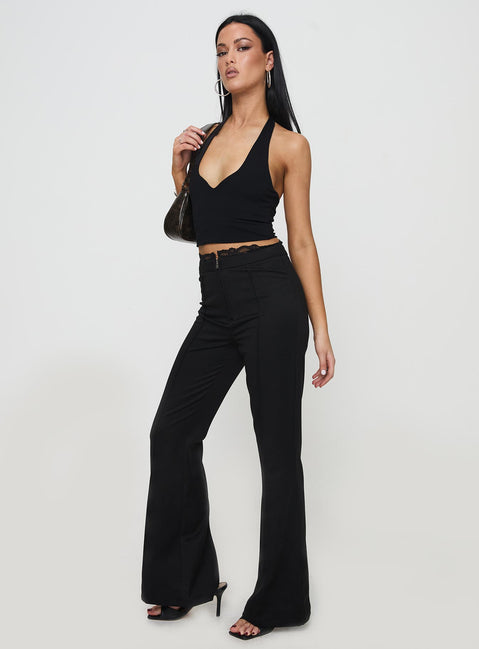 Stellina Slim Fit Flared Pants Black | Princess Polly Stellina Slim Fit Flared Pants Black | Princess Polly