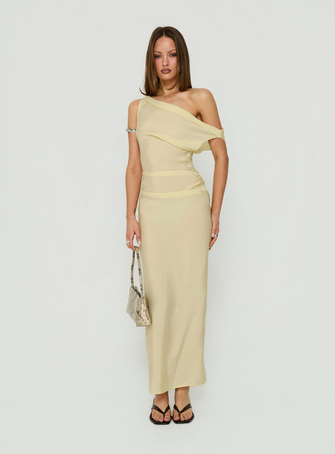 Sweetheart Off Shoulder Maxi Dress Yellow
