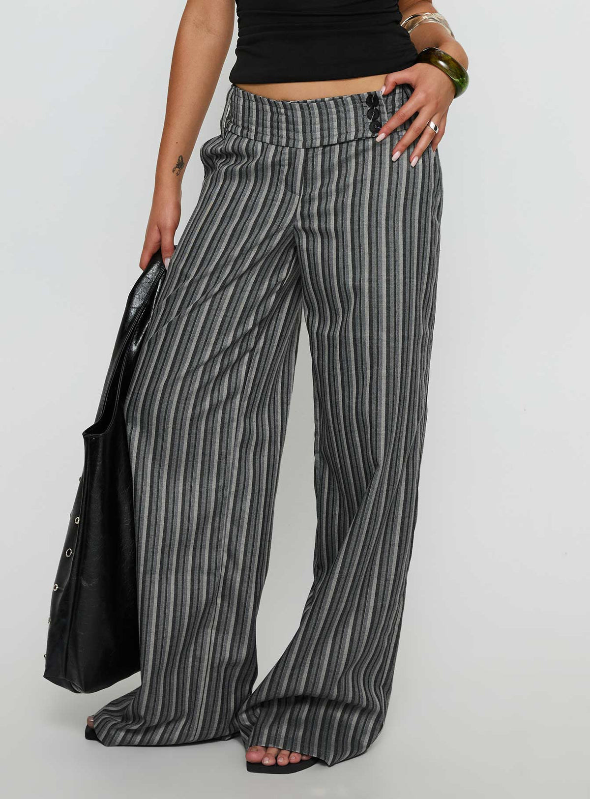 Cedars Low Rise Pant Grey Stripe Tall
