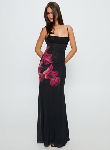Black Floral Maxi Dresses
