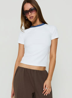 Clubhouse Contrast Tee White / Blue