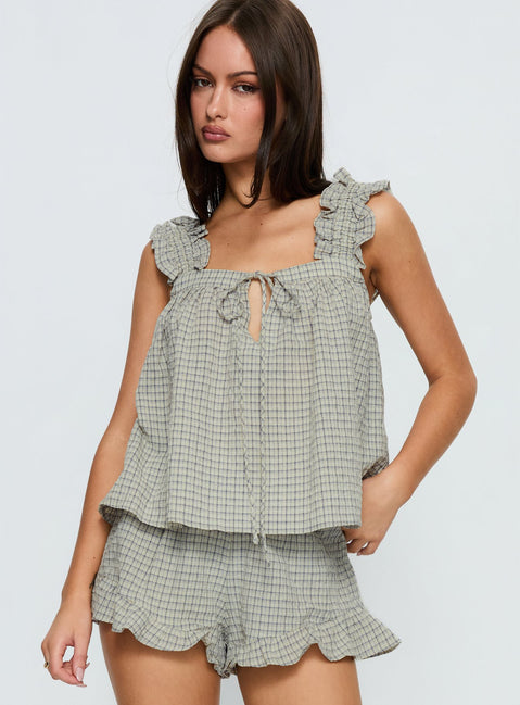 Santabelle Frill Top Check