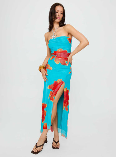 Blue Floral Maxi Dresses Blue Floral Maxi Dresses