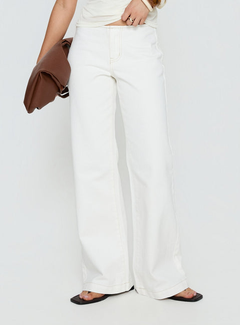 Buenos No Waist Low Rise Straight Leg Jeans White Petite