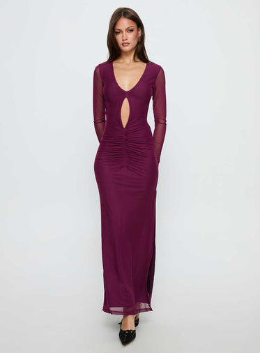 strapless open back dress Lukea Long Sleeve Satin Mini Dress Red