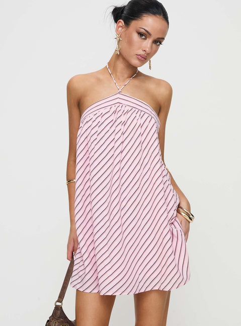 Moonlit Mini Dress Pink Stripe | Princess Polly Moonlit Mini Dress Pink Stripe | Princess Polly