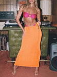 Harriette Maxi Skirt Orange Princess Polly  Maxi 