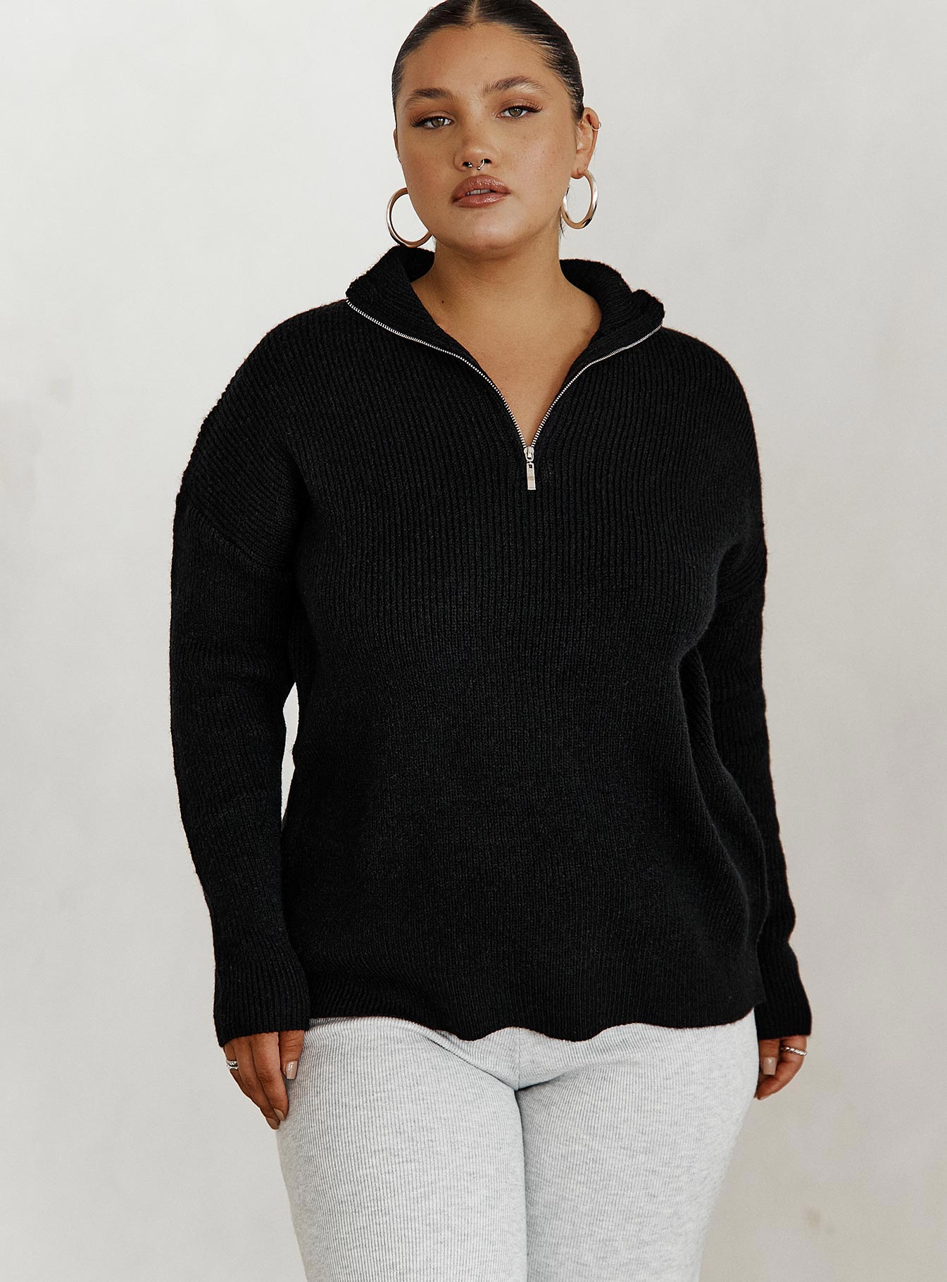 Bessy knit sweater black curve