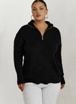 Bessy Knit Sweater Black Curve