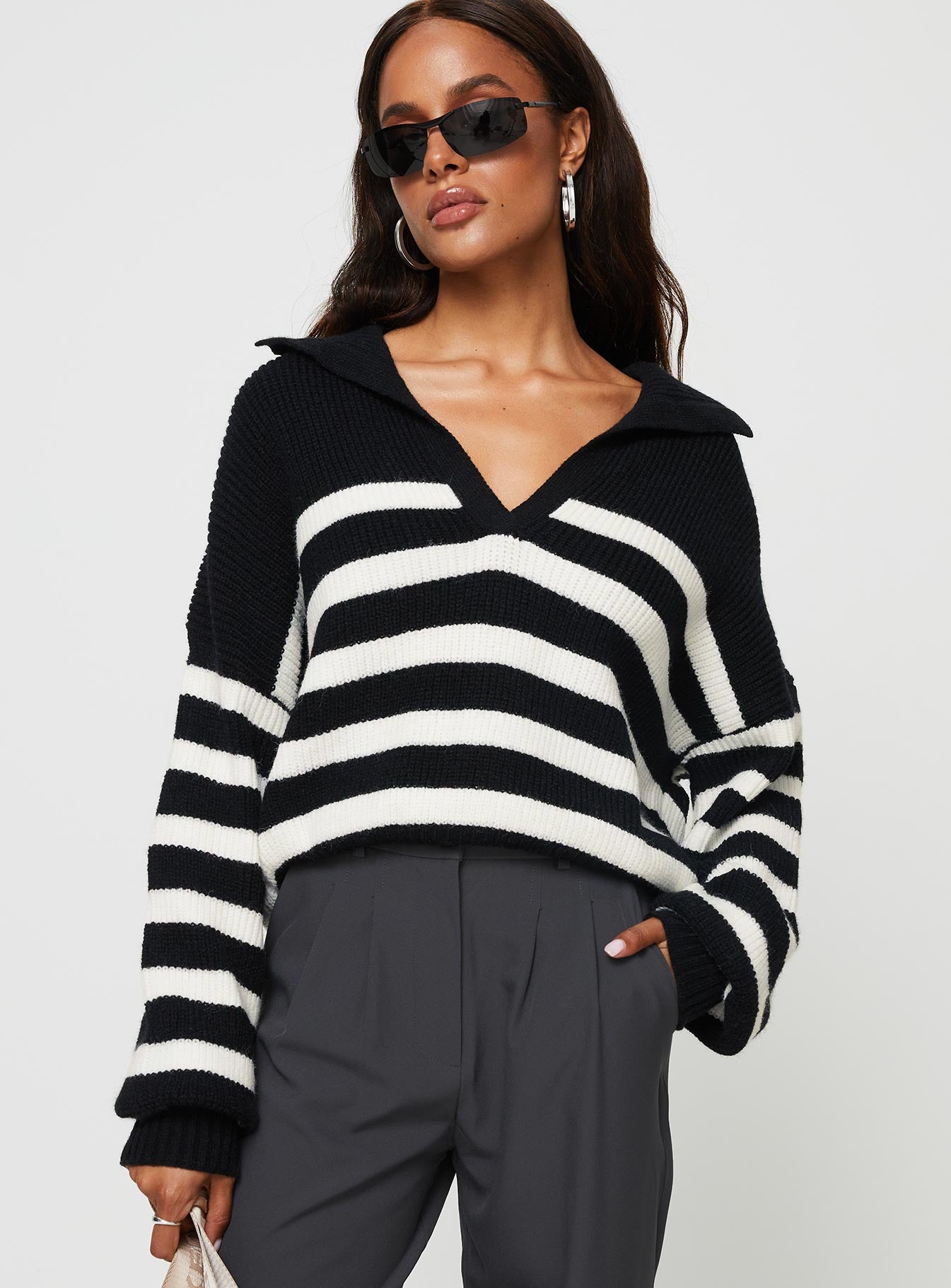 Williamson Stripe Sweater Black / Cream