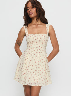 Xanthus Mini Dress Yellow Floral