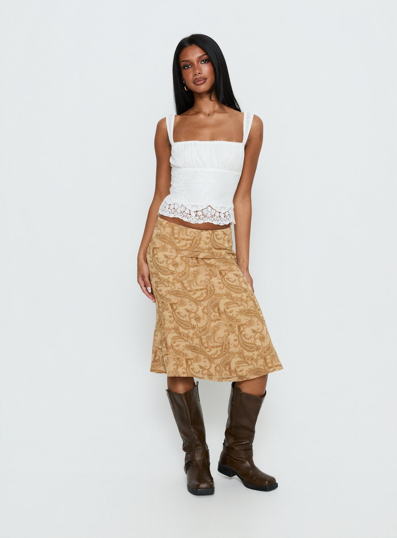 Moses Midi Skirt Paisley | Princess Polly
