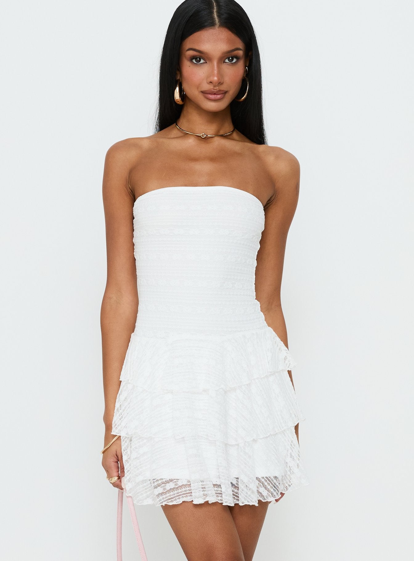 Emarie Strapless Mini Dress White Emarie Strapless Mini Dress White