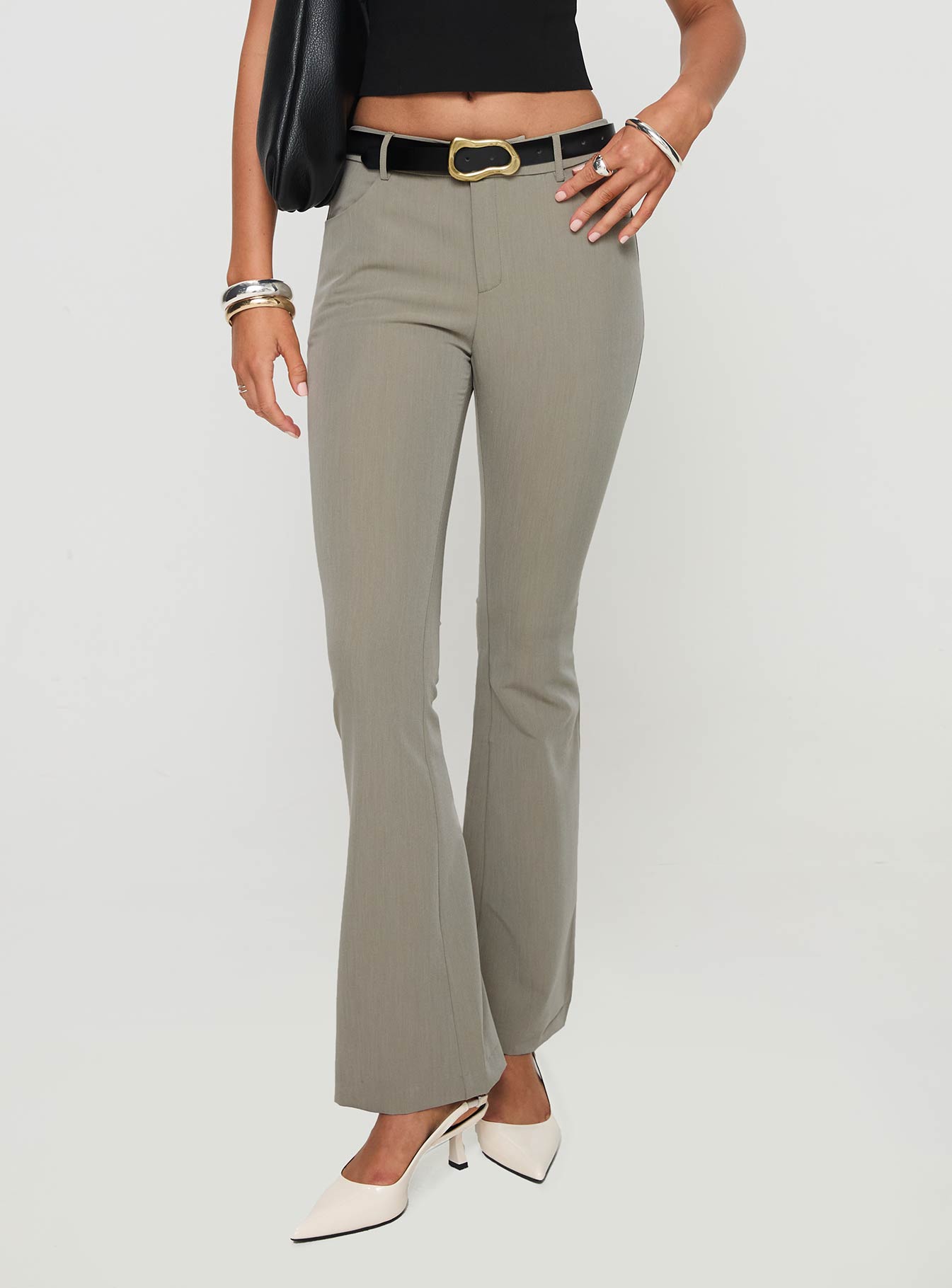 Mitsuki mid rise pants grey