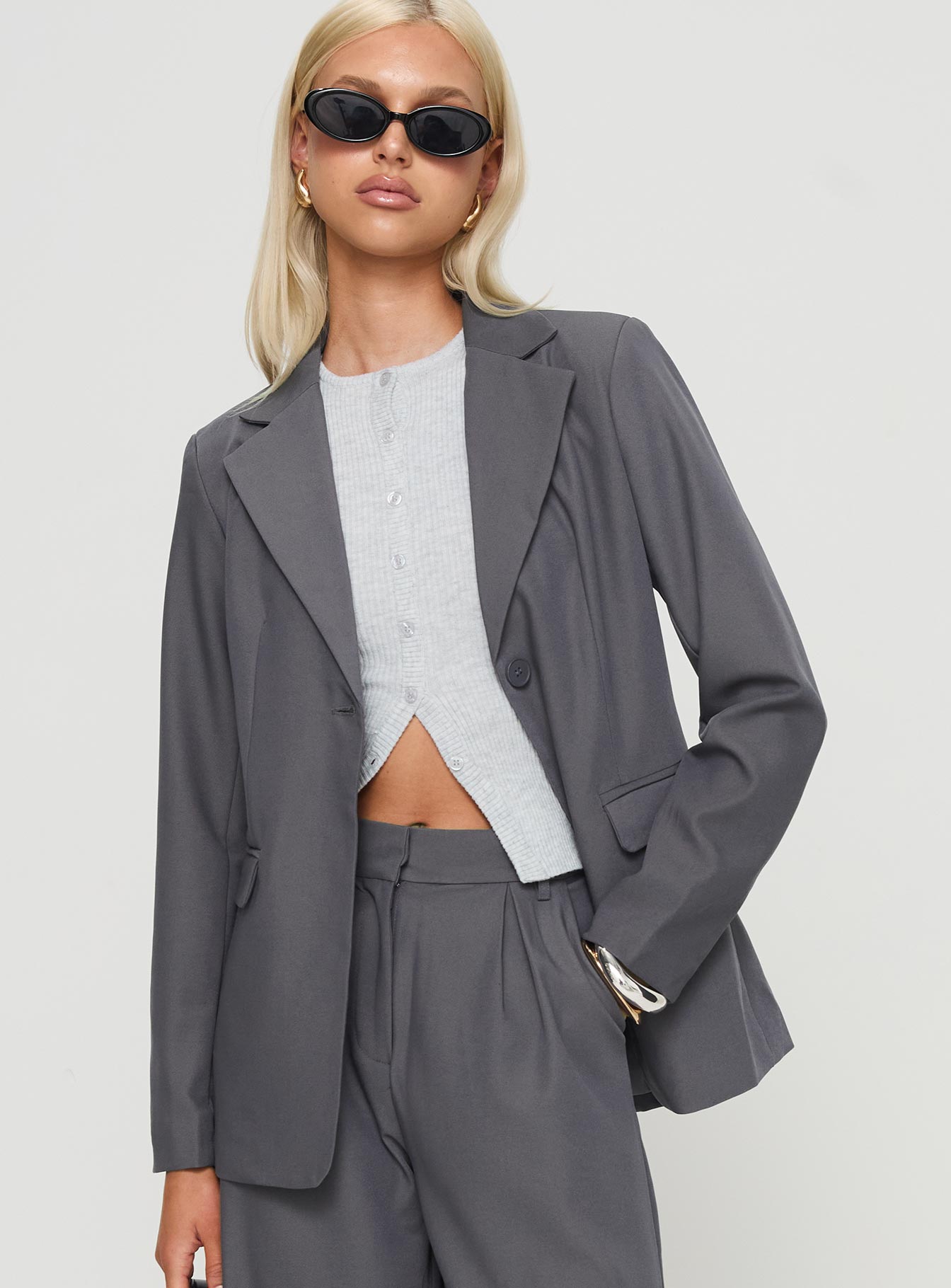 Relaxed blazer charcoal