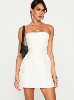 Heaven Sent Strapless Mini Dress | White | Womens