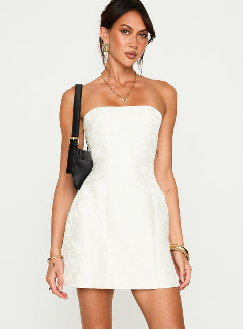 Heaven Sent Strapless Mini Dress | White | Womens | Princess Polly Heaven Sent Strapless Mini Dress | White | Womens | Princess Polly
