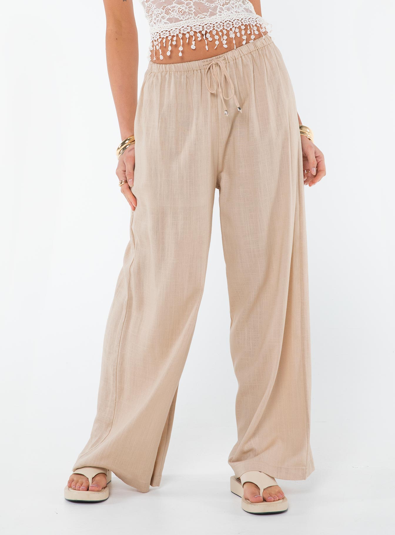 Ogilvie linen blend pants beige