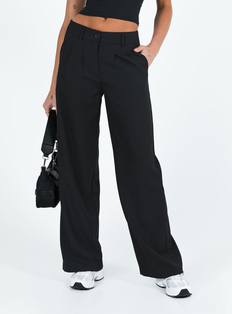 Archie Low Rise Pants Black | Princess Polly