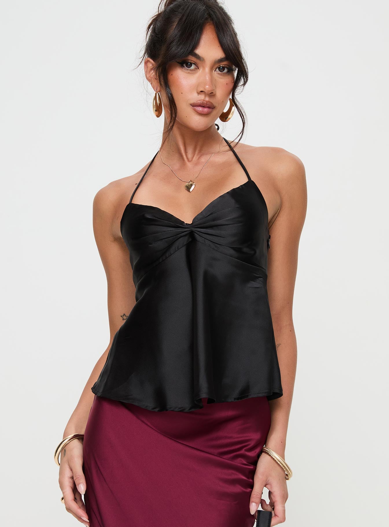 トップス Candice ribbon bare tops black Born To Be Top Black | Princess Polly