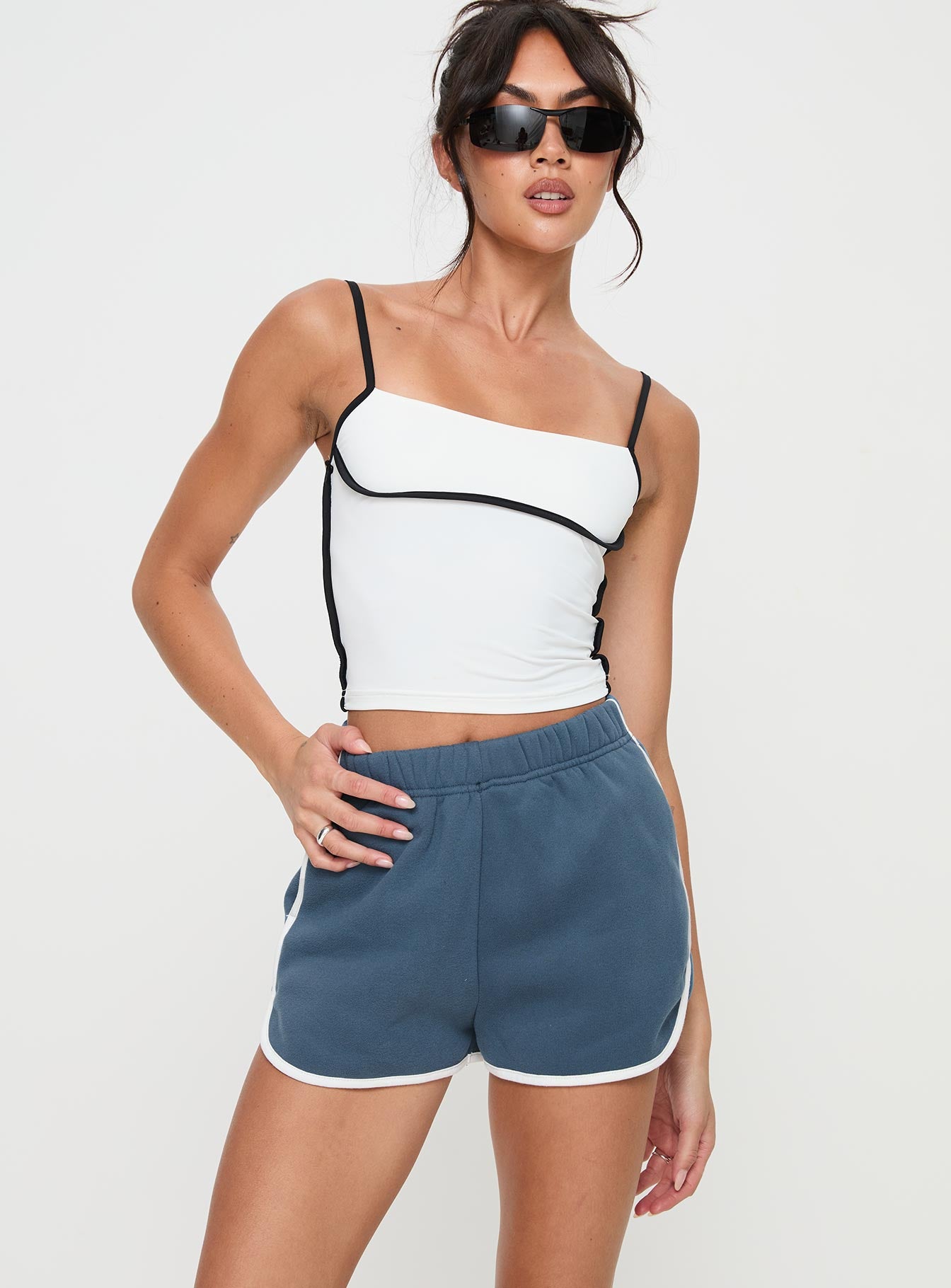 Olympian Shorts Navy Princess Polly High Waisted Shorts 