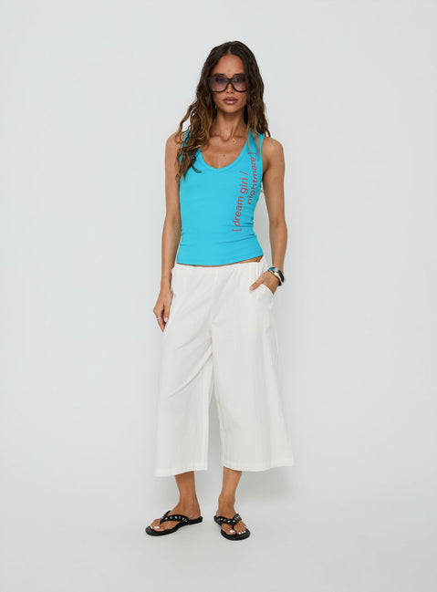 Lunea Concealed Waistband 3/4 Pant White