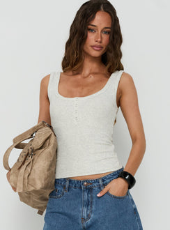 Islana Henley Tank Top Grey
