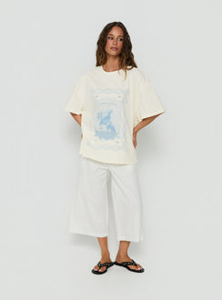 Soft Launch Stamp Oversized Graphic Tee Cream