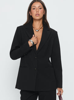 Crowd Pleaser Oversized Blazer Black